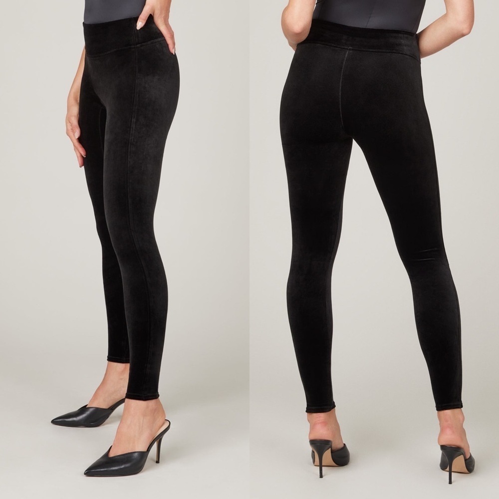 Spanx Black Velvet High Waist Leggings